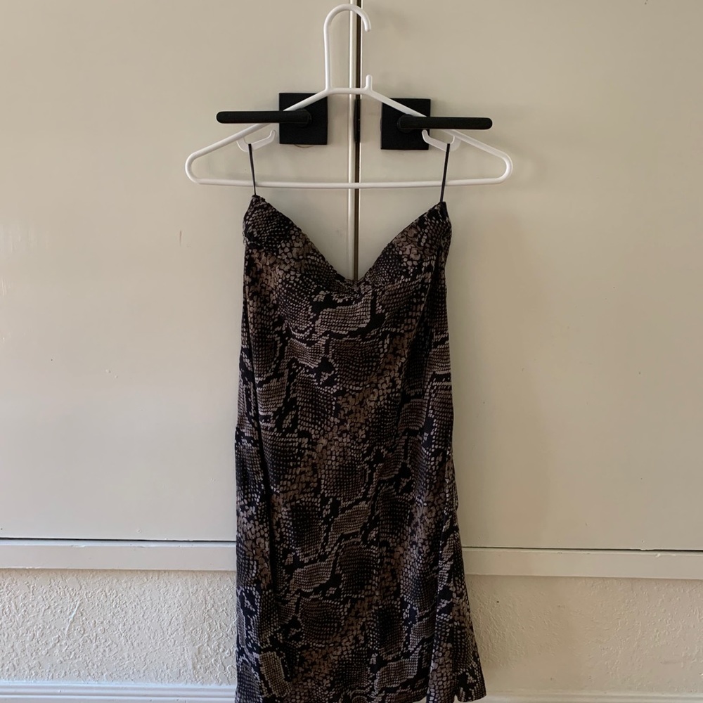 Zara Snake Skin Design Midi Skirt